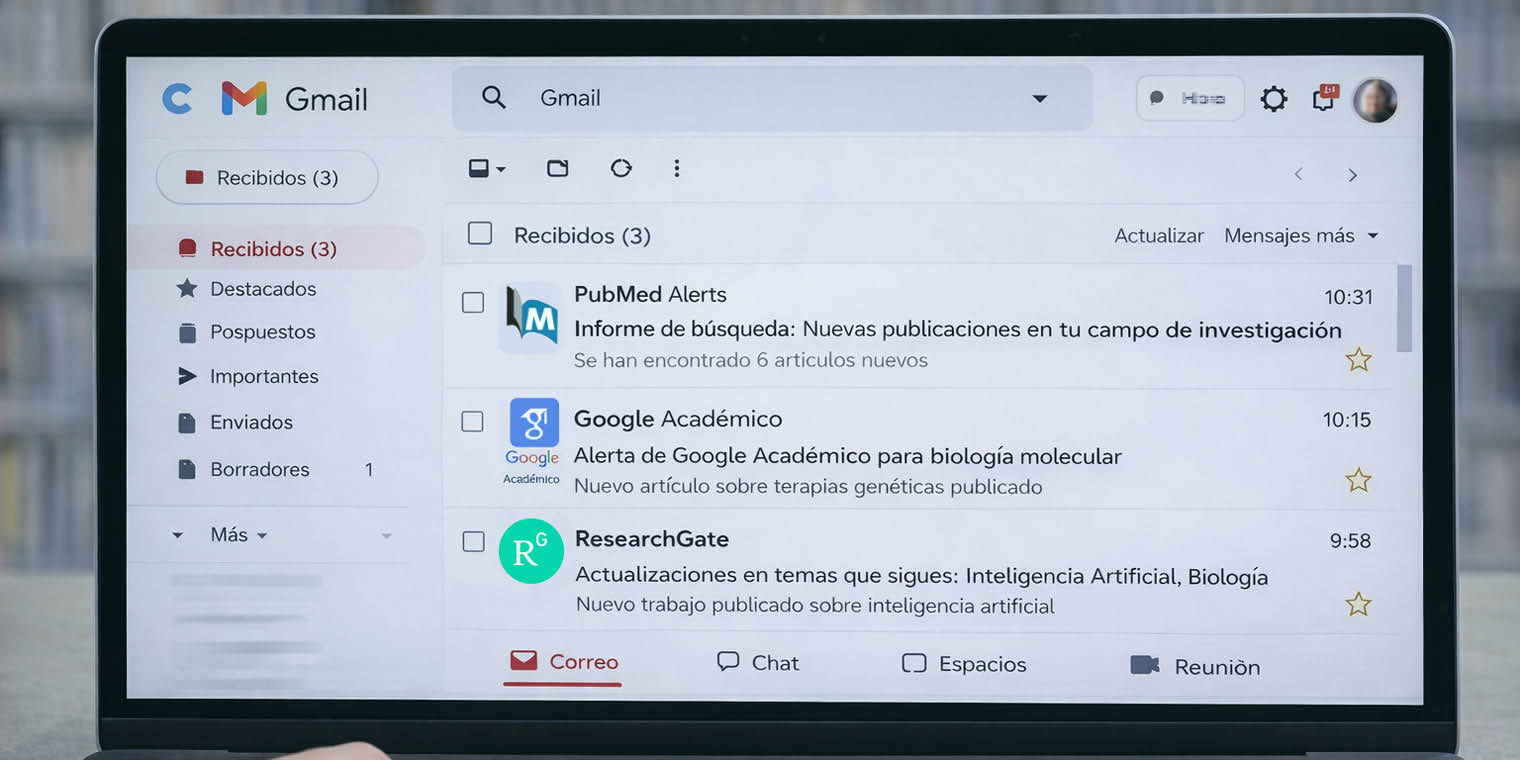 Alertas bibliograficas como configurarlas en PubMed Google Scholar y ResearchGate