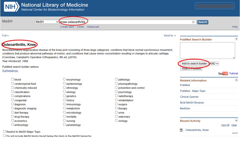 Cómo hacer una búsqueda en PubMed con términos MeSH: ejemplo práctico 2 Como hacer busqueda PubMed con MeSH Fig2
